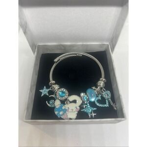 NEW Cinnamoroll Charm Bracelet Blue Rhinestone Silver Tone | Sanrio